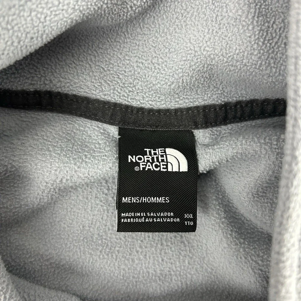 The North Face Sweater Mid Layer Fleece Pullover 1/4 T Snap Button Mens 2XL Grey